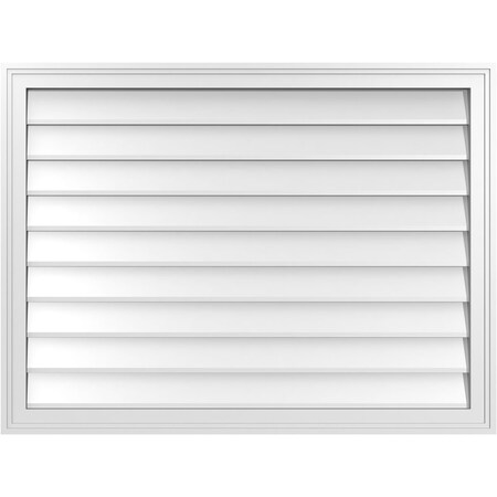 Ekena Millwork Vertical Surface Mount PVC Gable Vnt: Non-Functional, w/2"W x 1-1/2"H, Brickmould Frame, 40"W x 30"H GVPVE40X3002SN